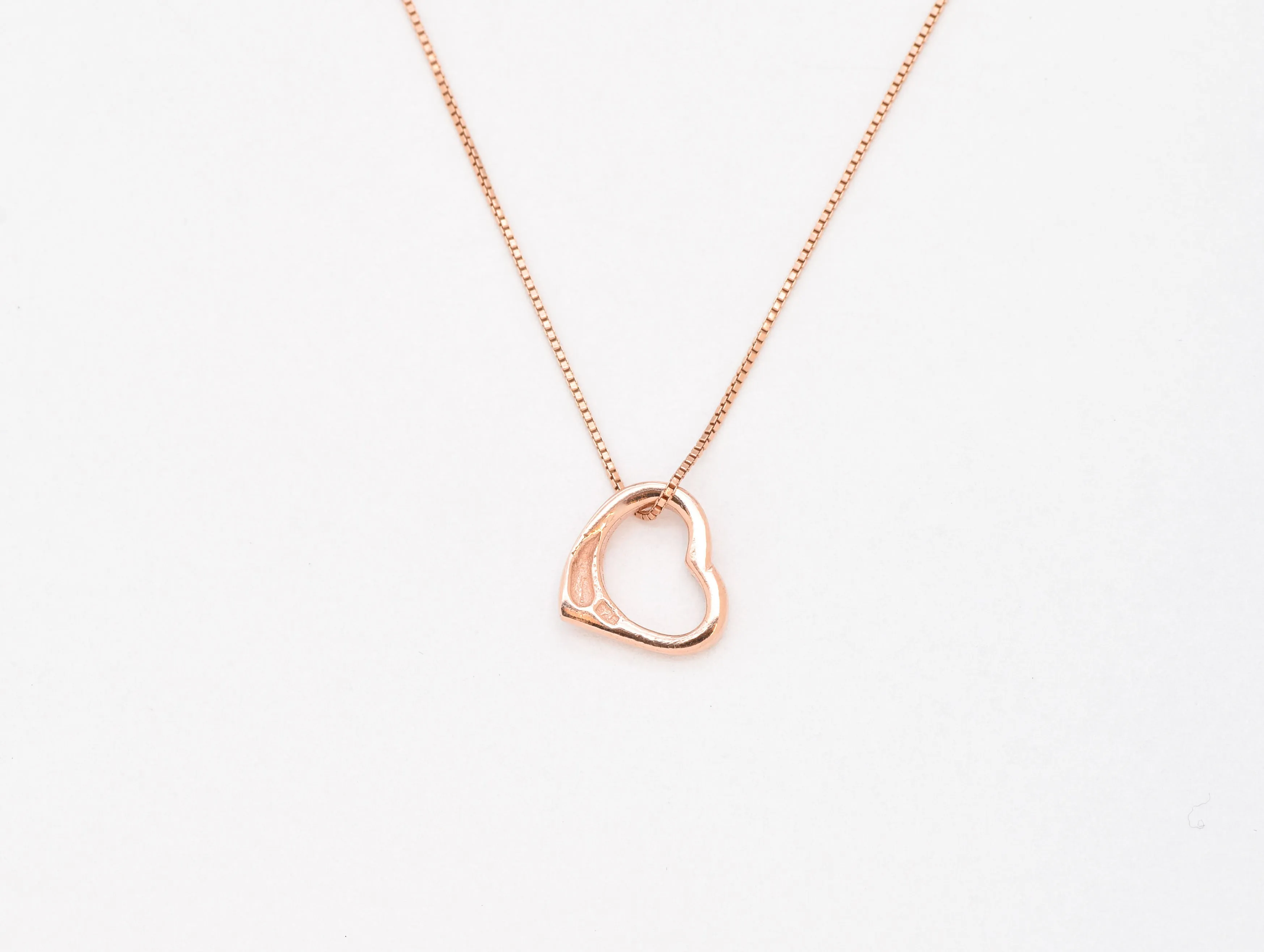 Minimalist Heart Pendant - Rose Gold Necklace - Heart Cutout Pendant