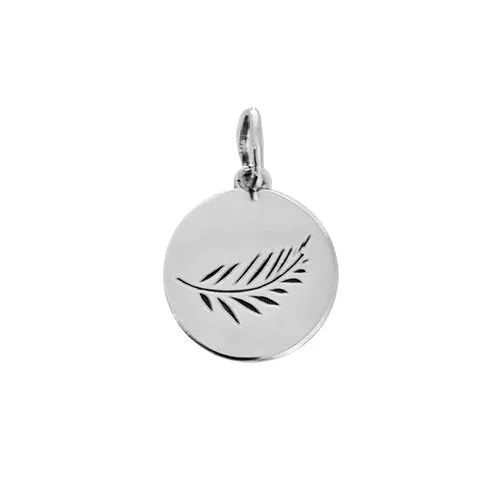 Minimalist leaf silver pendant