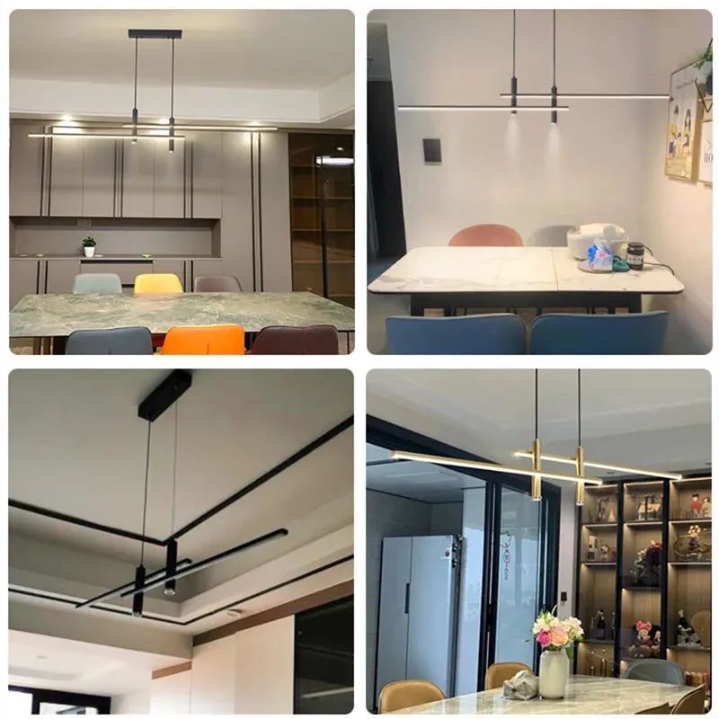 Minimalist Line LED Pendant Lamp for Kitchen Dining Table Restaurant Decor - Mansion