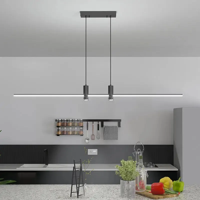 Minimalist Line LED Pendant Lamp for Kitchen Dining Table Restaurant Decor - Mansion