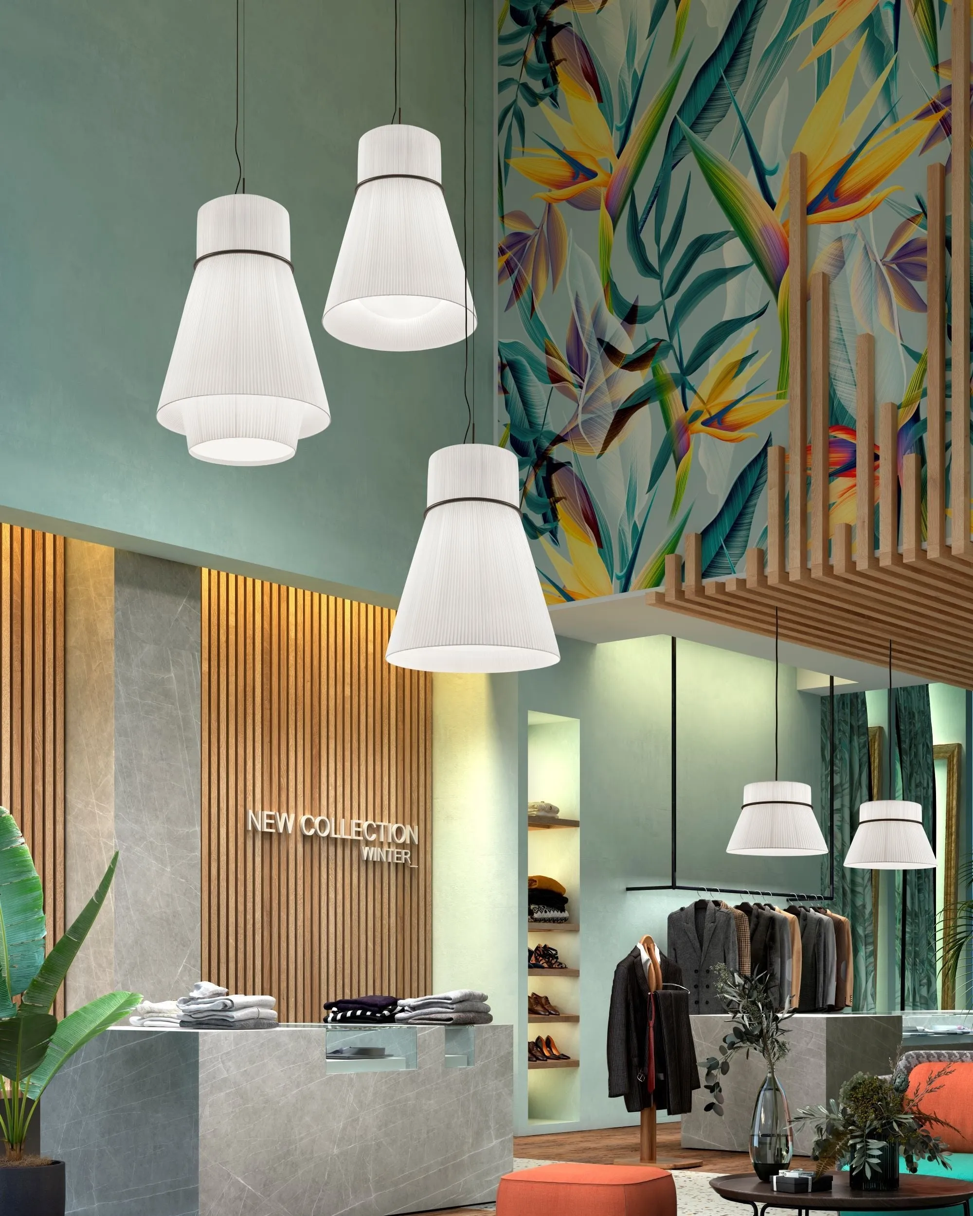 Minimalist Tapered Ribbon Pendant Light