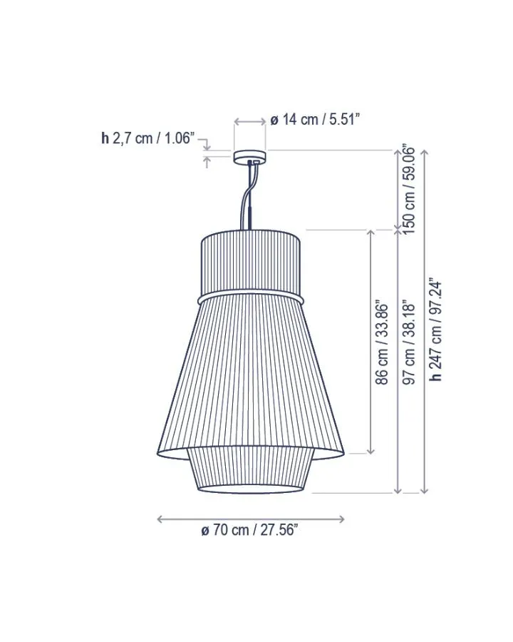 Minimalist Tapered Ribbon Pendant Light