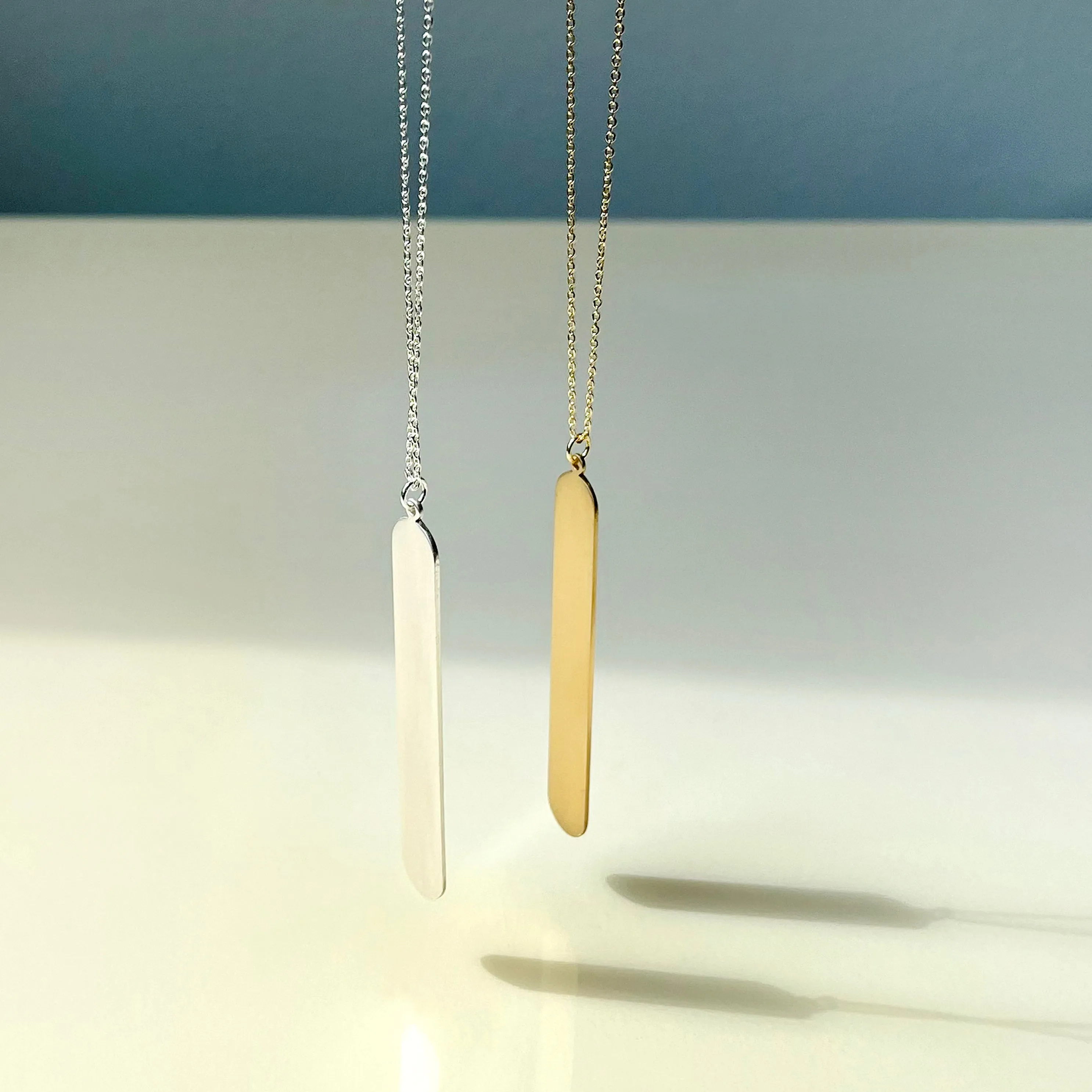 Modern Bar Pendant Long Necklace