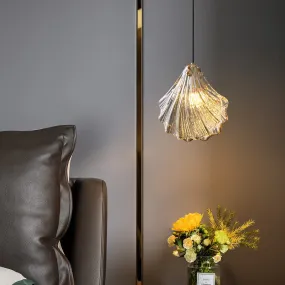 Modern Minimalist Shell All Copper Glass 1-Light Pendant Light For Bedroom