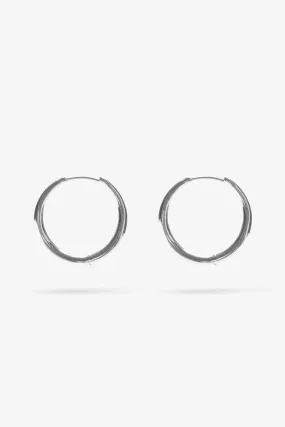 Momento Large Hoops Sterling Silver