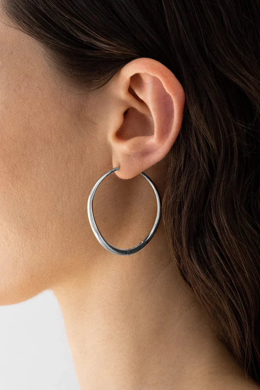 Momento Large Hoops Sterling Silver