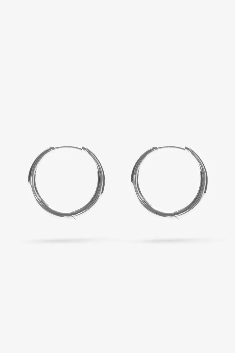 Momento Large Hoops Sterling Silver