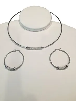 NECKLACE AND EARRING SET - (DIAMOND LINE)