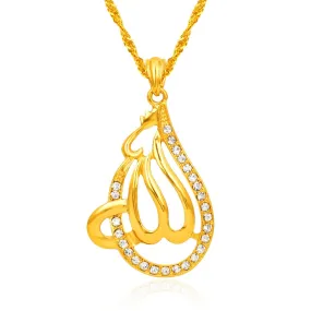 NEW 18K Gold Plated Muslim Islamic God Allah Big Pendant Necklace Ramadan Jewelry Gift