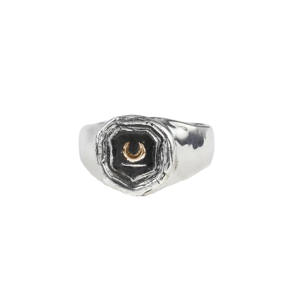 New Beginnings 14K Gold on Silver Signet Ring