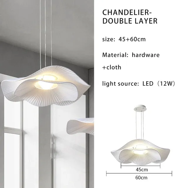 Nordic modern minimalist restaurant chandelier designer creative personality lotus leaf minimalist art study bedroom lamp
