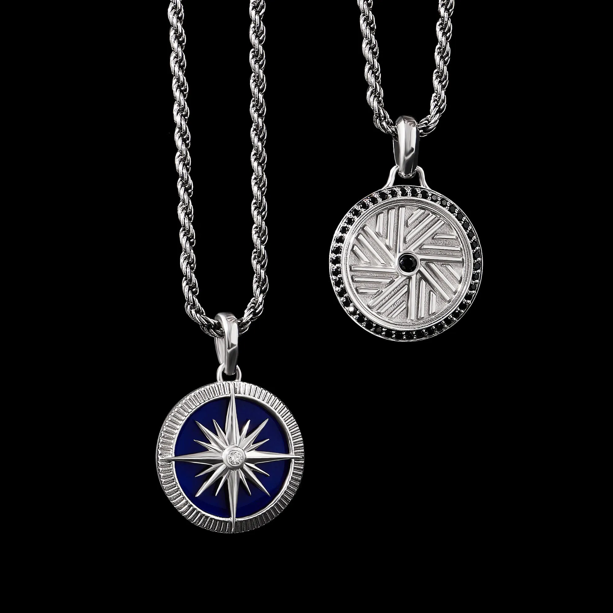 Ocean Compass Pendant in Gold