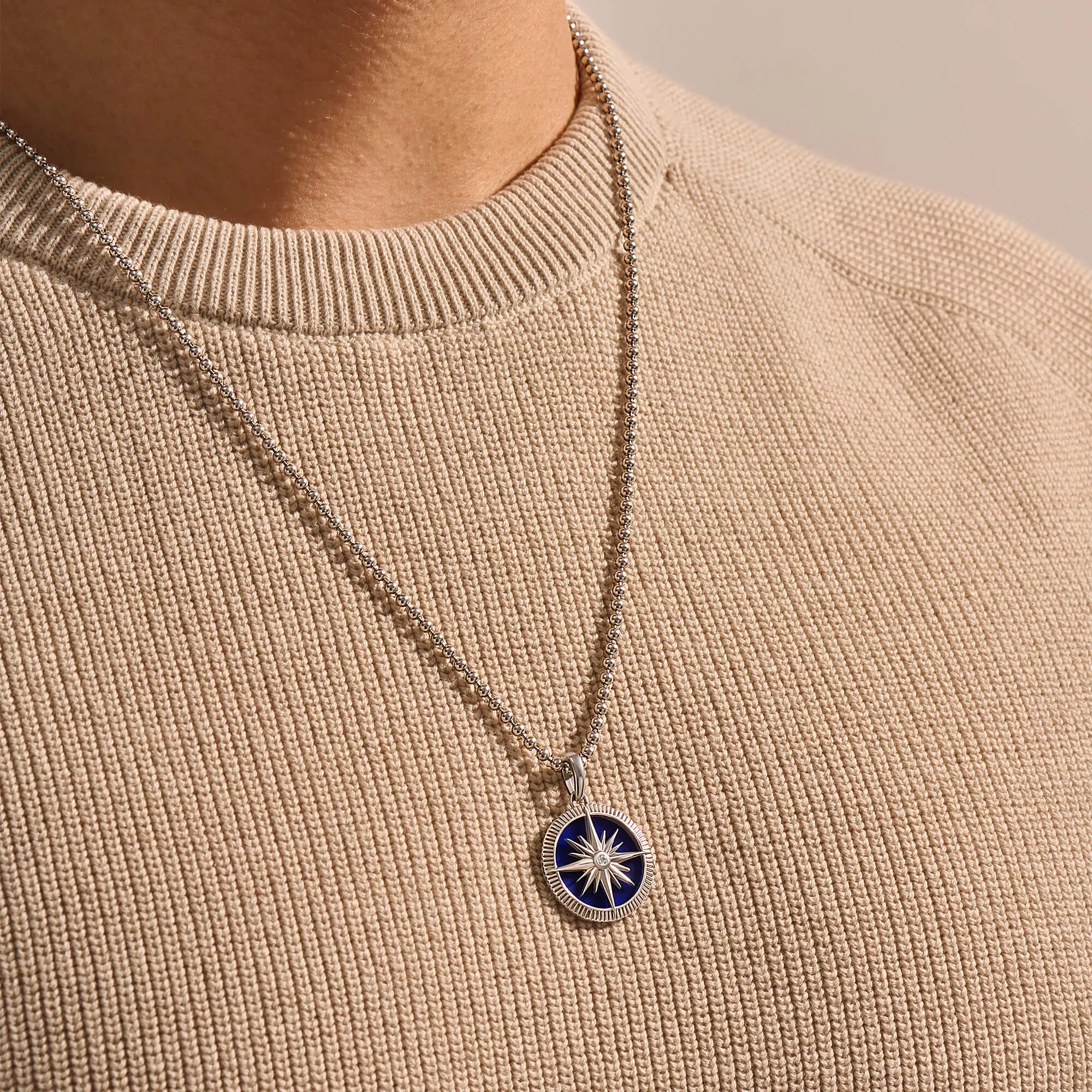 Ocean Compass Pendant in Gold