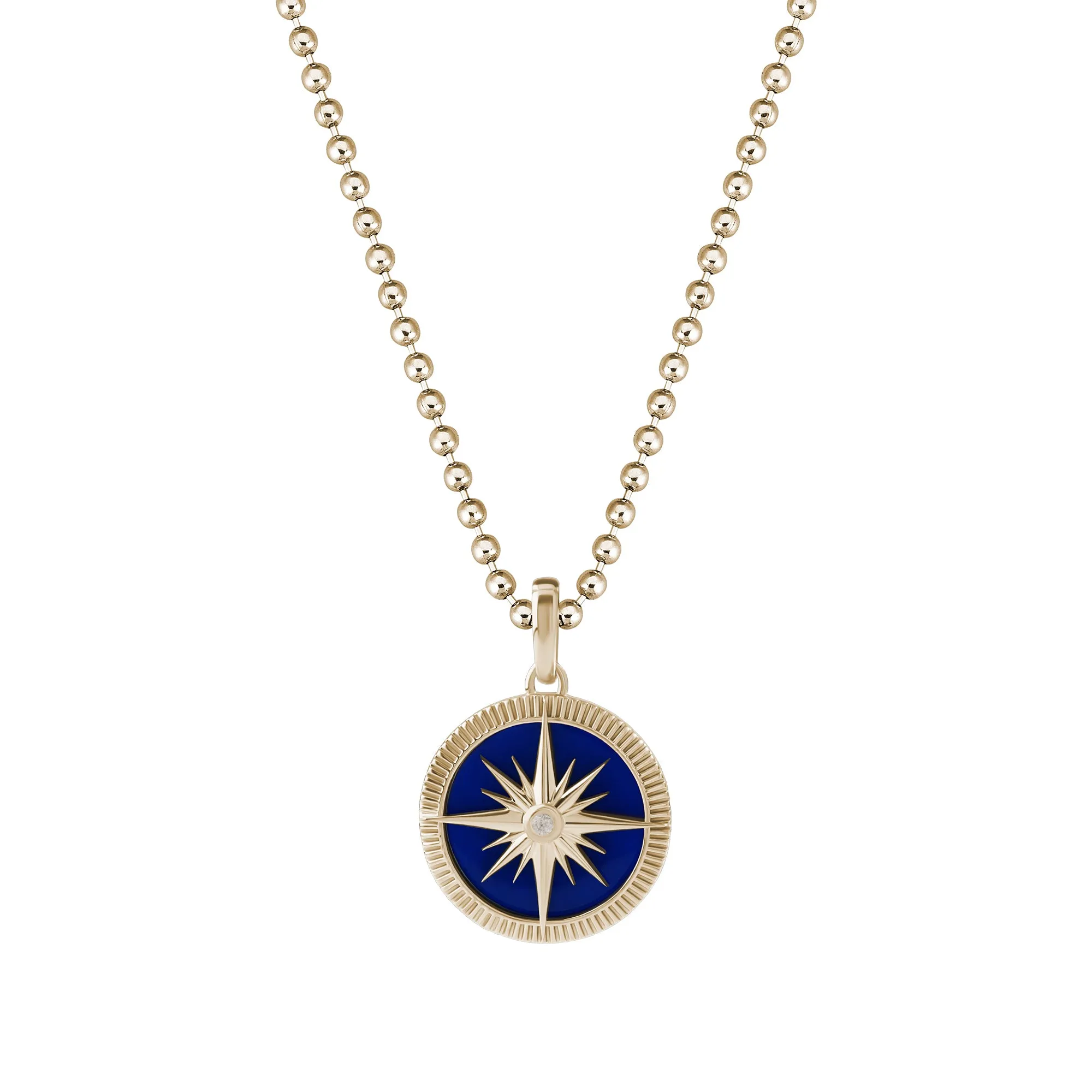 Ocean Compass Pendant in Gold