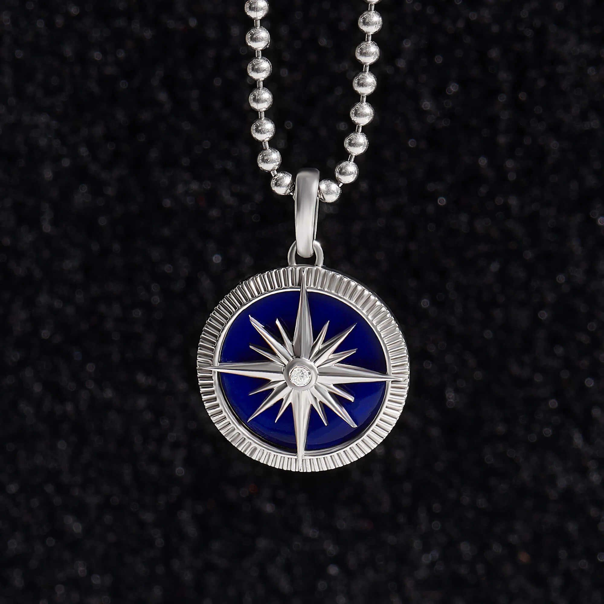 Ocean Compass Pendant in Gold