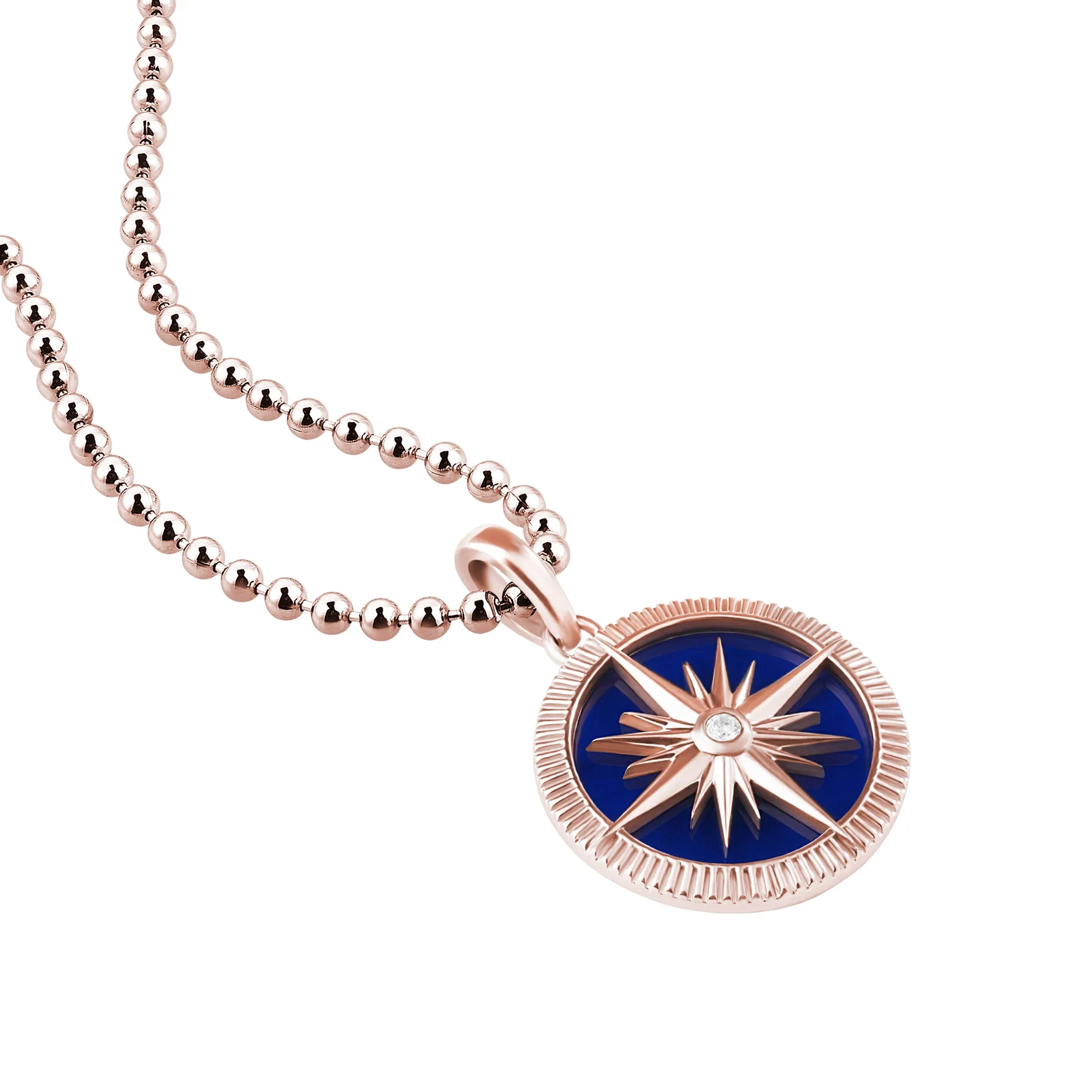 Ocean Compass Pendant in Gold