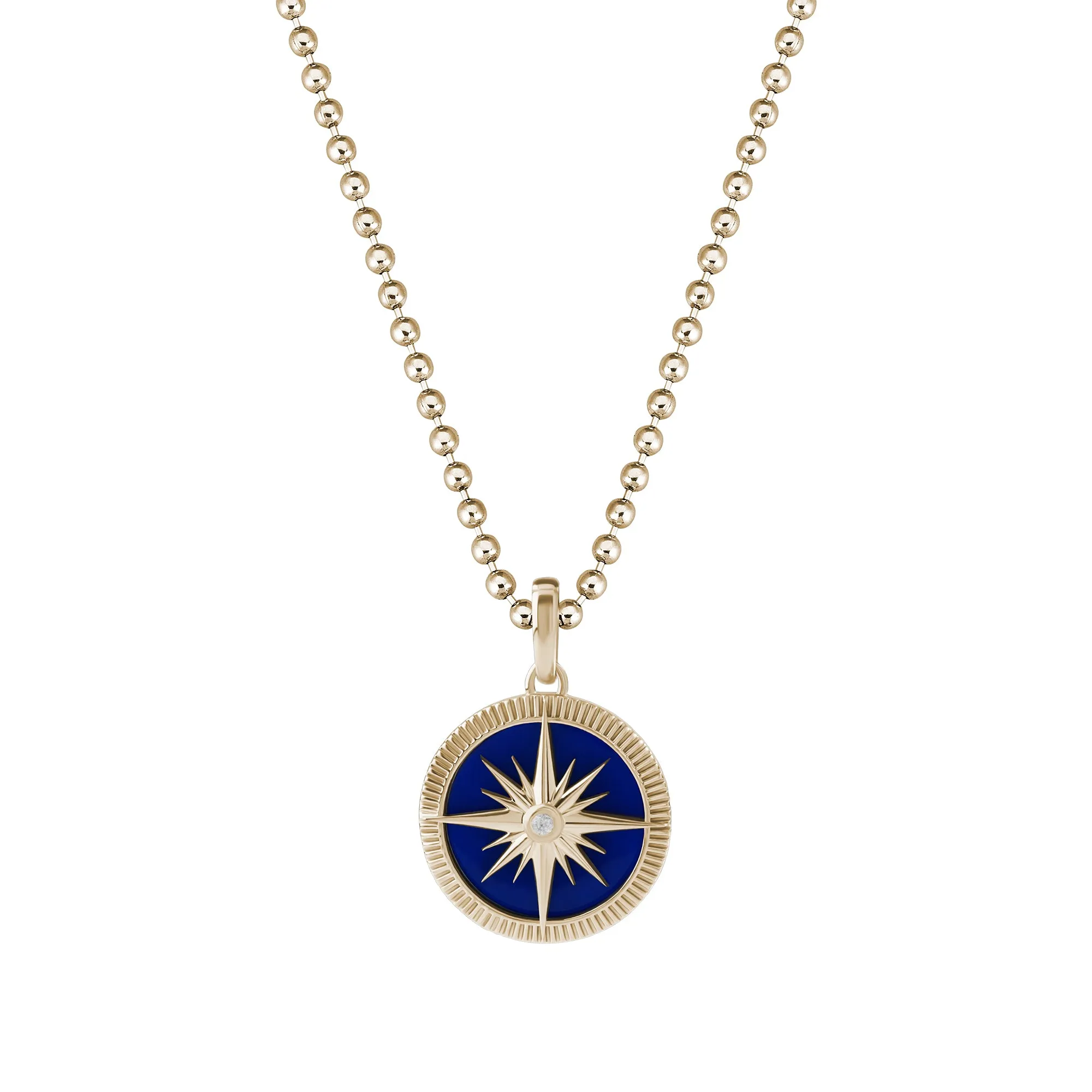 Ocean Compass Pendant in Gold