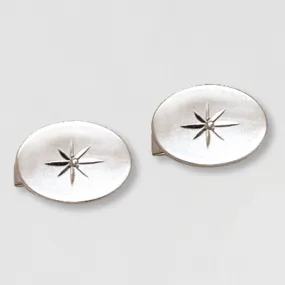 Oval Cuff Links w/ 1pt Diamond