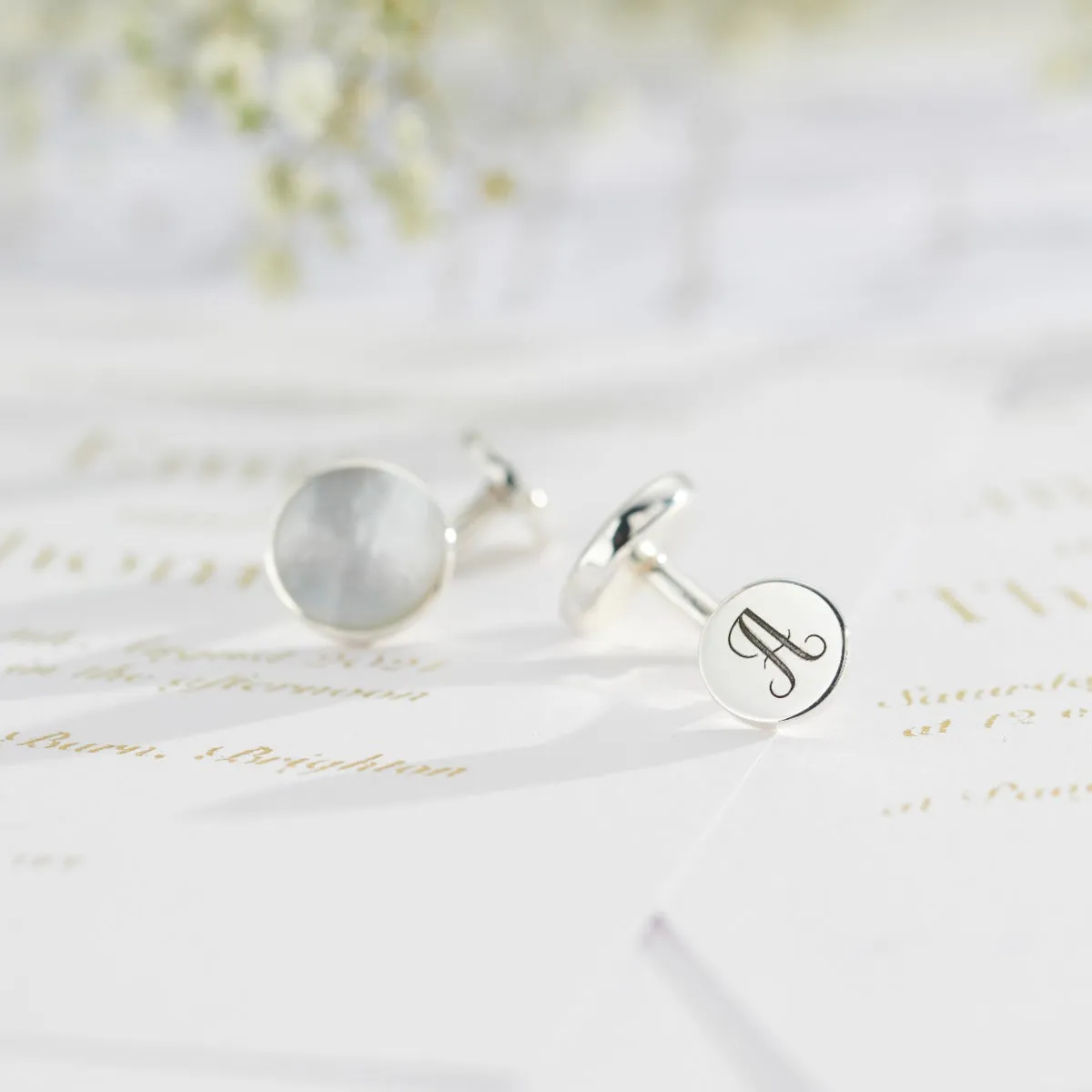 Personalised Mother Of Pearl Cufflinks