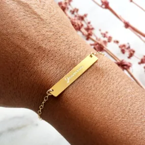 Personalised Name And Message Bar Bracelet