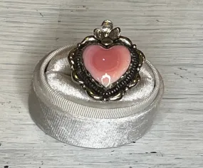 Pink Heart Adjustable Ornate Ring