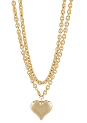 Puffy Heart Pendant Necklace