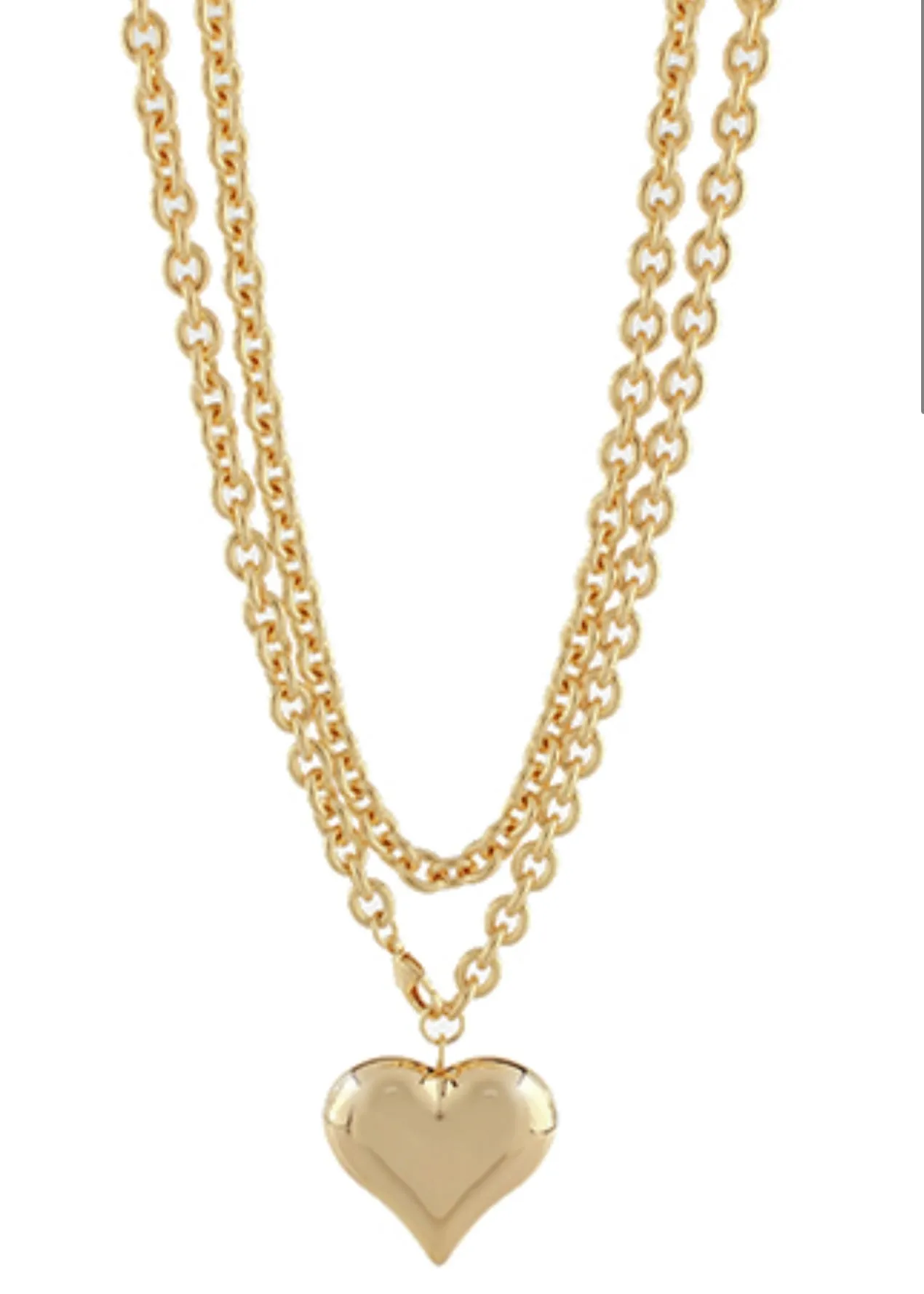 Puffy Heart Pendant Necklace