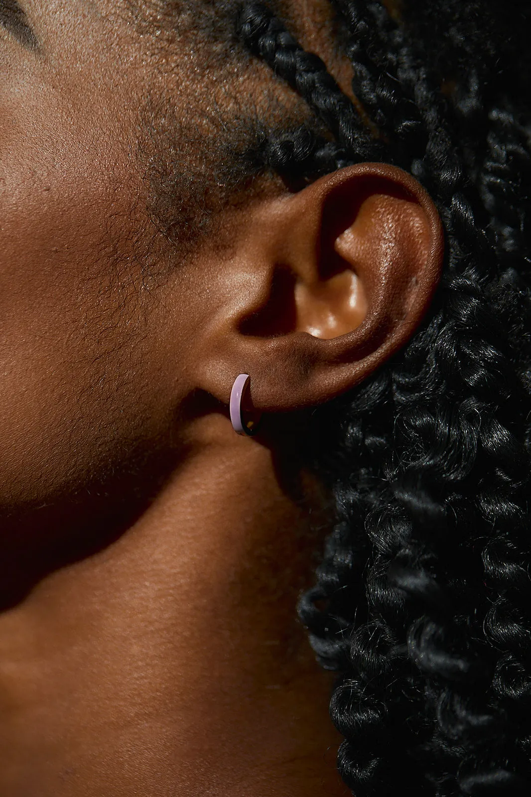 Purple Enamel Zaana Mini Hoops