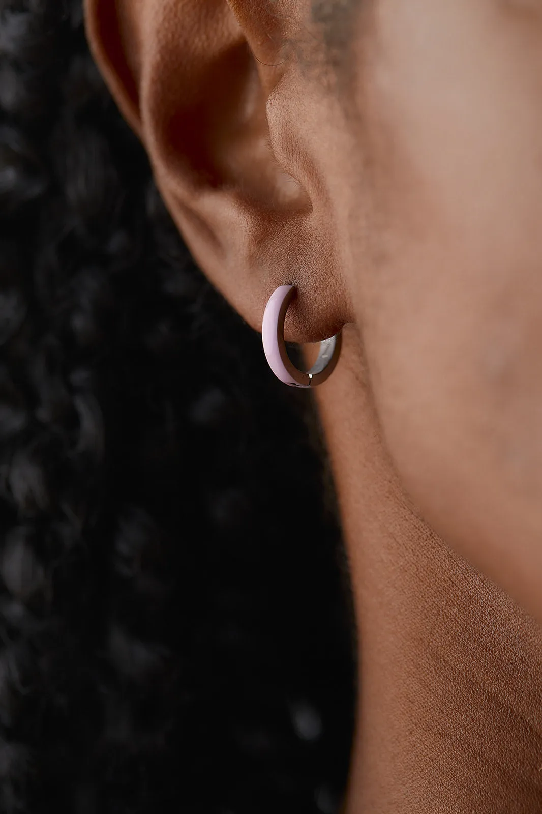 Purple Enamel Zaana Mini Hoops