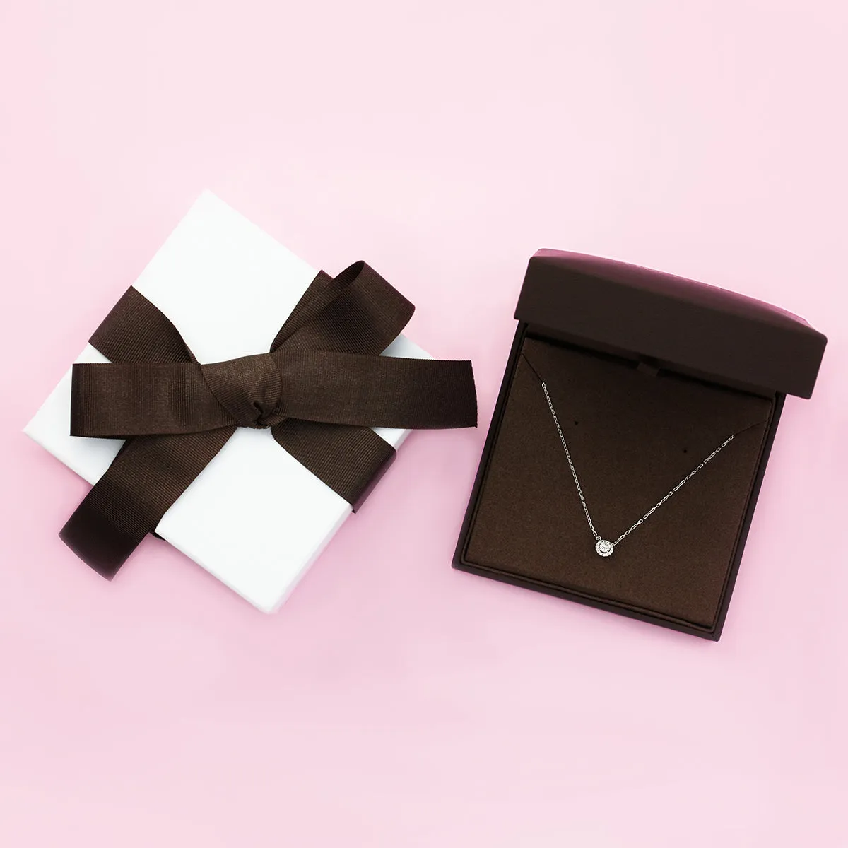 Rainbow Collection Tourmaline Slice & Diamond Halo Necklace