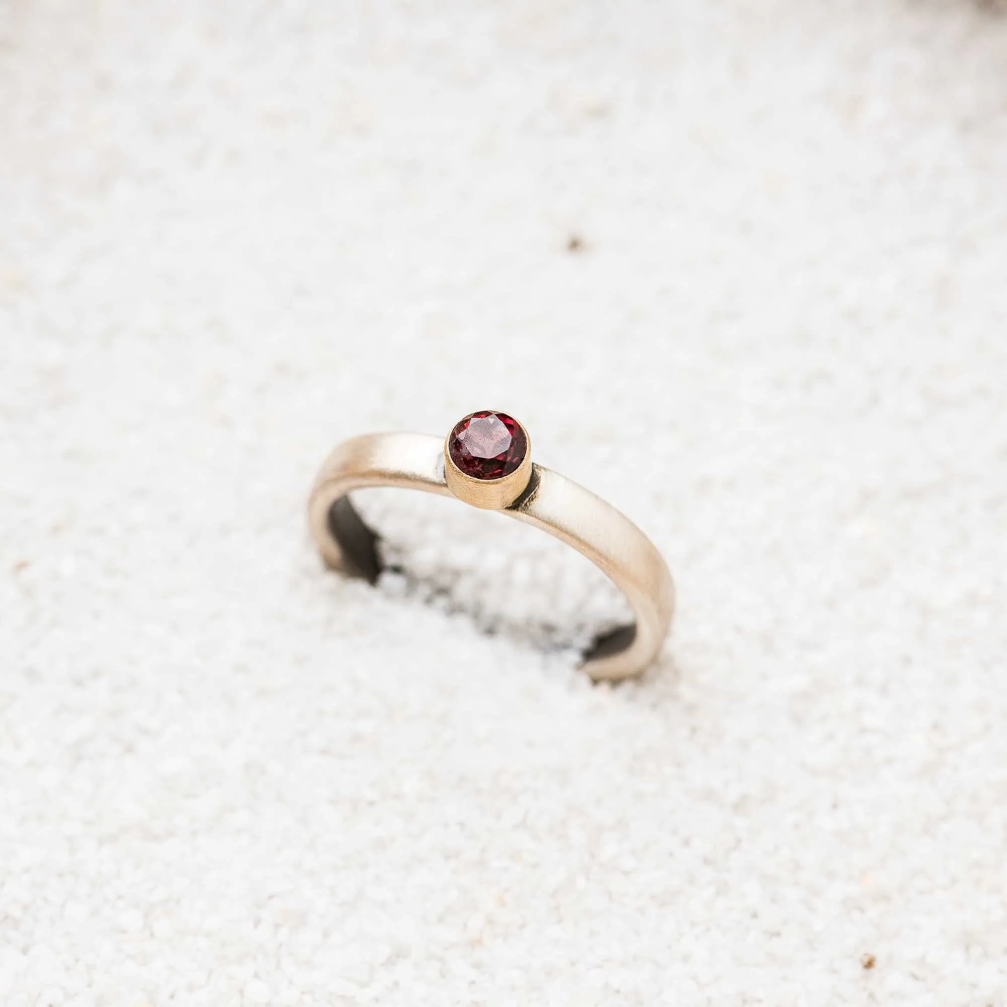 Red Spinel Petite Mixed Metal Ring
