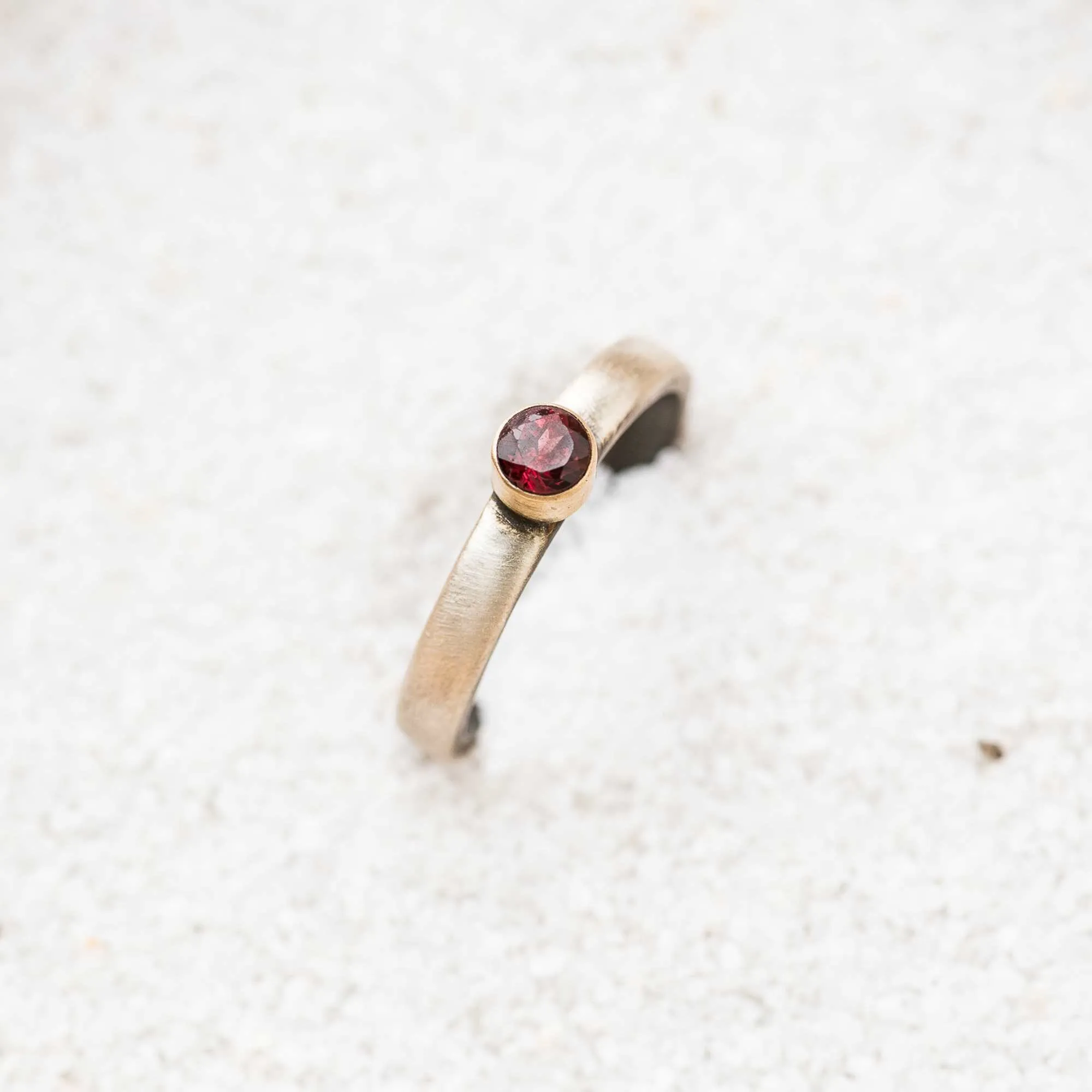 Red Spinel Petite Mixed Metal Ring