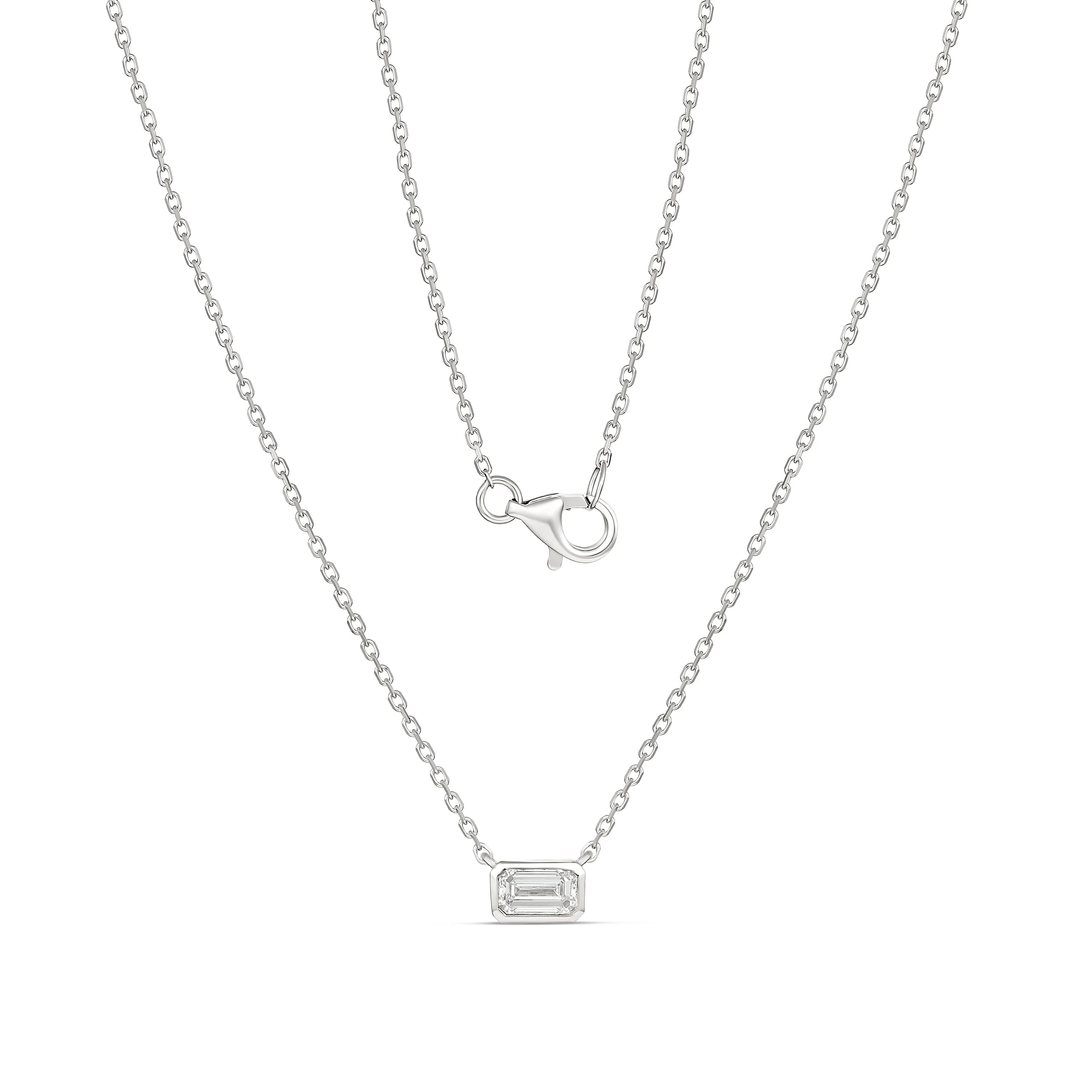 Refined 9CT White Gold Necklace Featuring 0.30ct Diamond