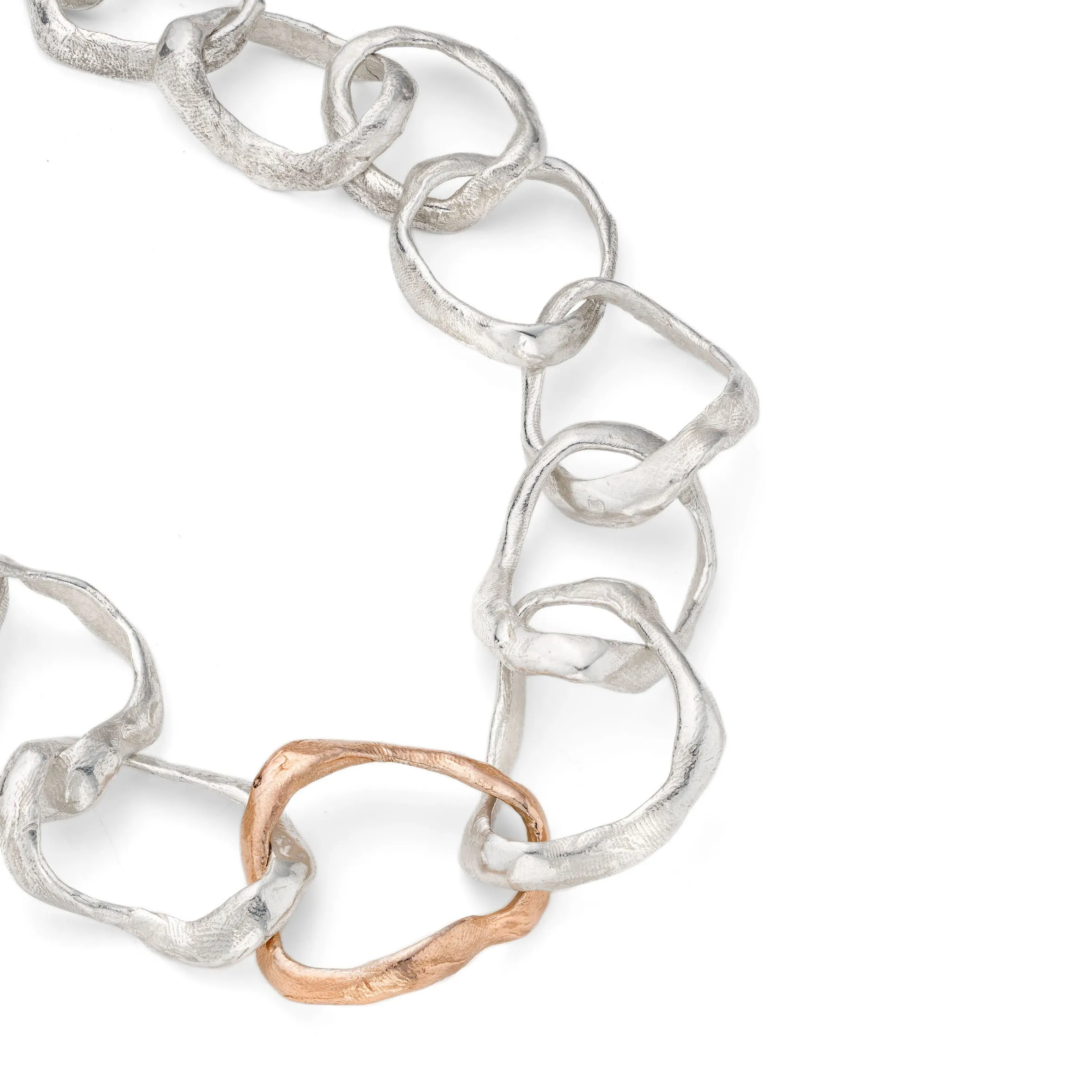 Rock Drawing Necklace Silver & Rose Gold