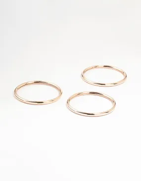Rose Gold Smooth Bangles 3-Pack