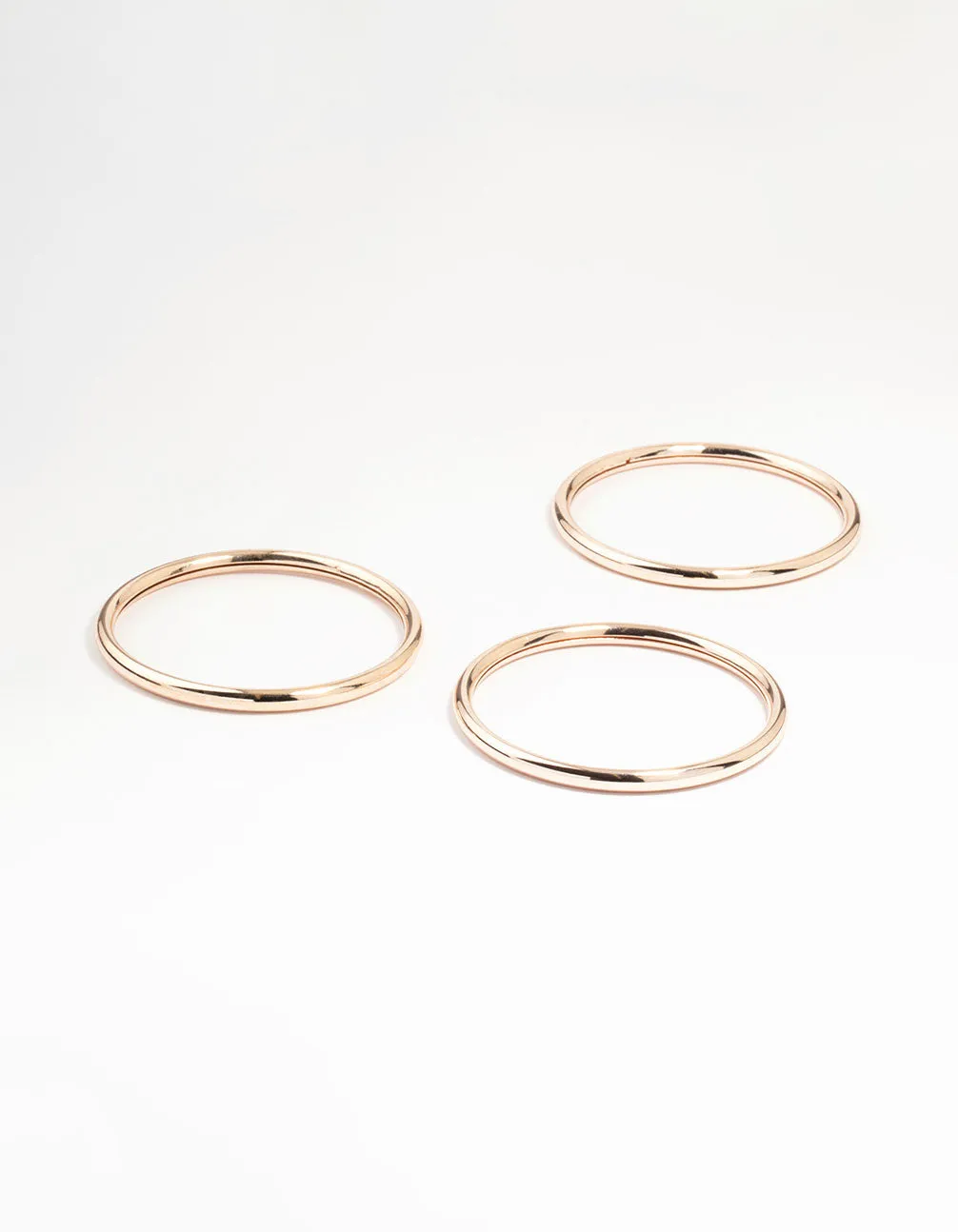 Rose Gold Smooth Bangles 3-Pack