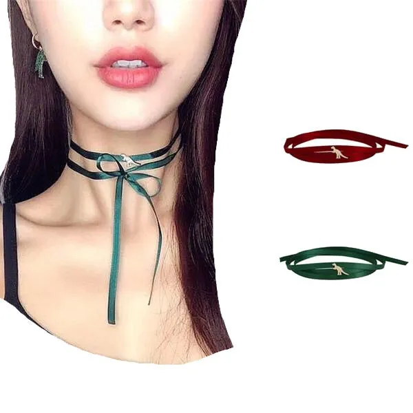 Satin Ribbon Dinosaur Choker Necklace *FREE ITEM