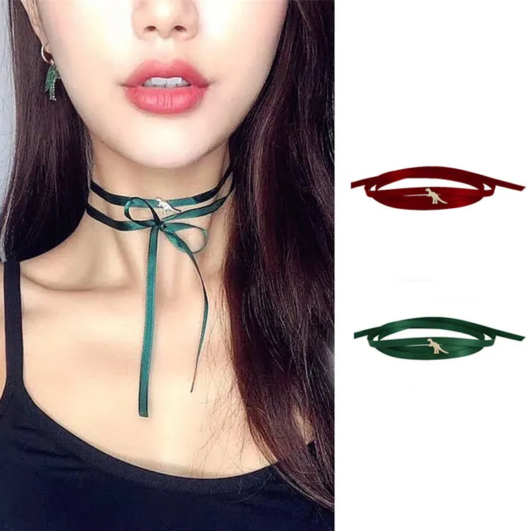 Satin Ribbon Dinosaur Choker Necklace *FREE ITEM
