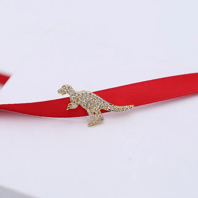 Satin Ribbon Dinosaur Choker Necklace *FREE ITEM