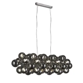 Searchlight 52131-25SM Berry 25 Light Bar Pendant Chrome Metal Smoked Glass