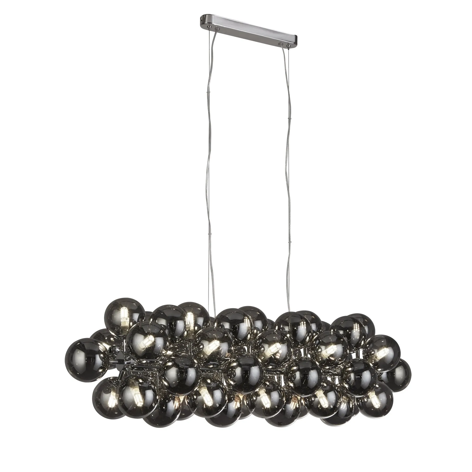 Searchlight 52131-25SM Berry 25 Light Bar Pendant Chrome Metal Smoked Glass