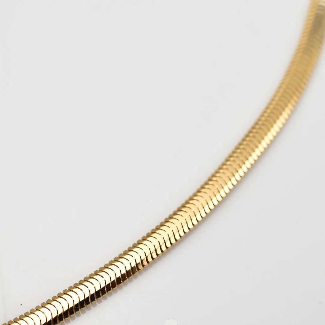Serpentine Grace Necklace   Ouro Double Bar Bangle in 9K Gold