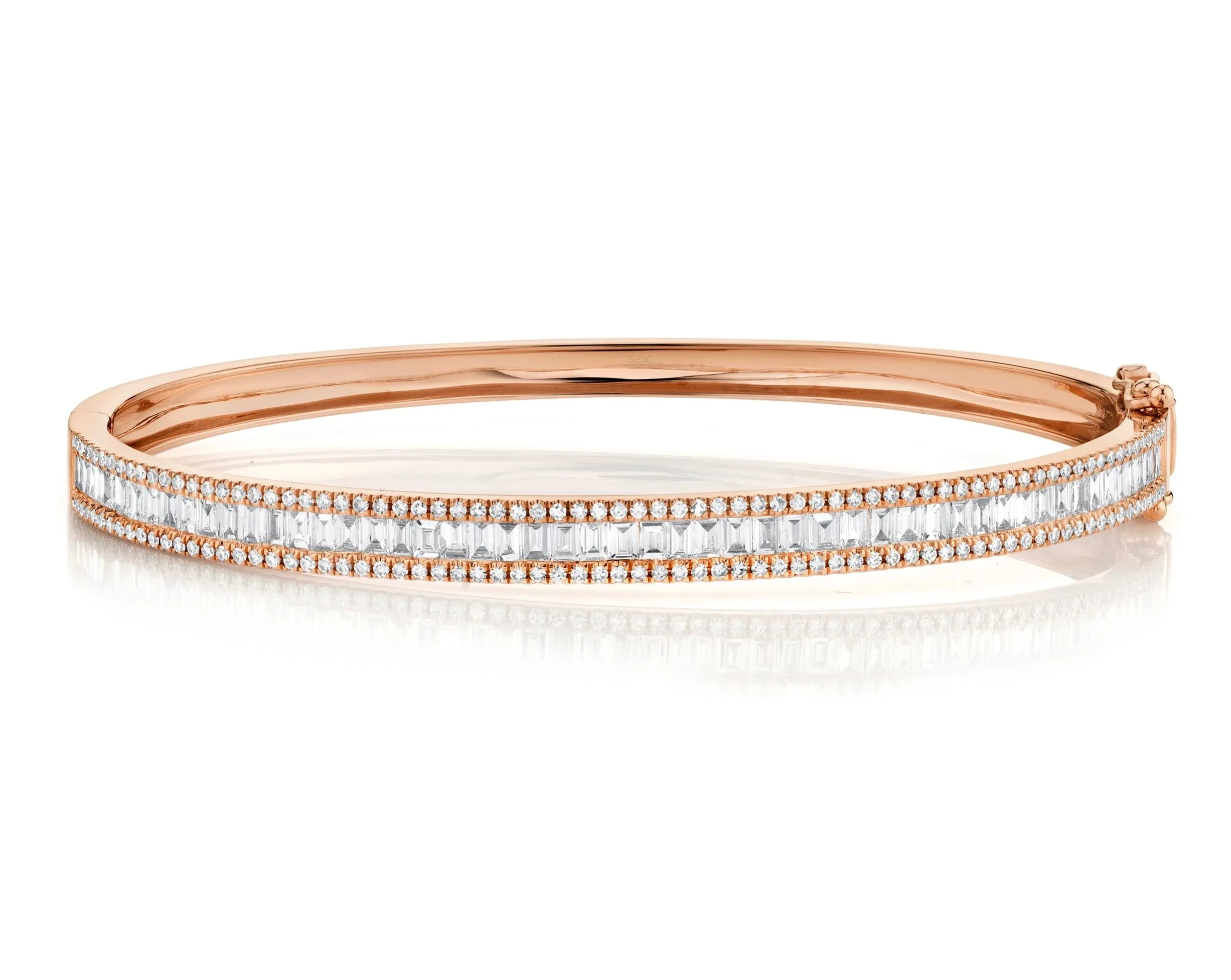 Shy Creation Baguette Diamond Bangle Bracelet