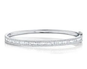 Shy Creation Baguette Diamond Bangle Bracelet
