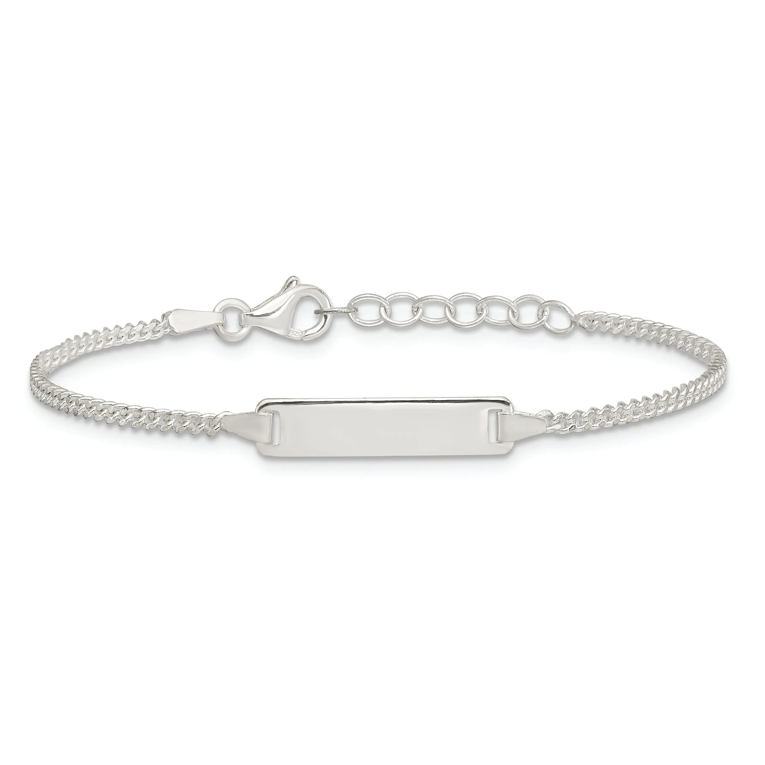 Silver Polished Finish ID Childrens Bracelet