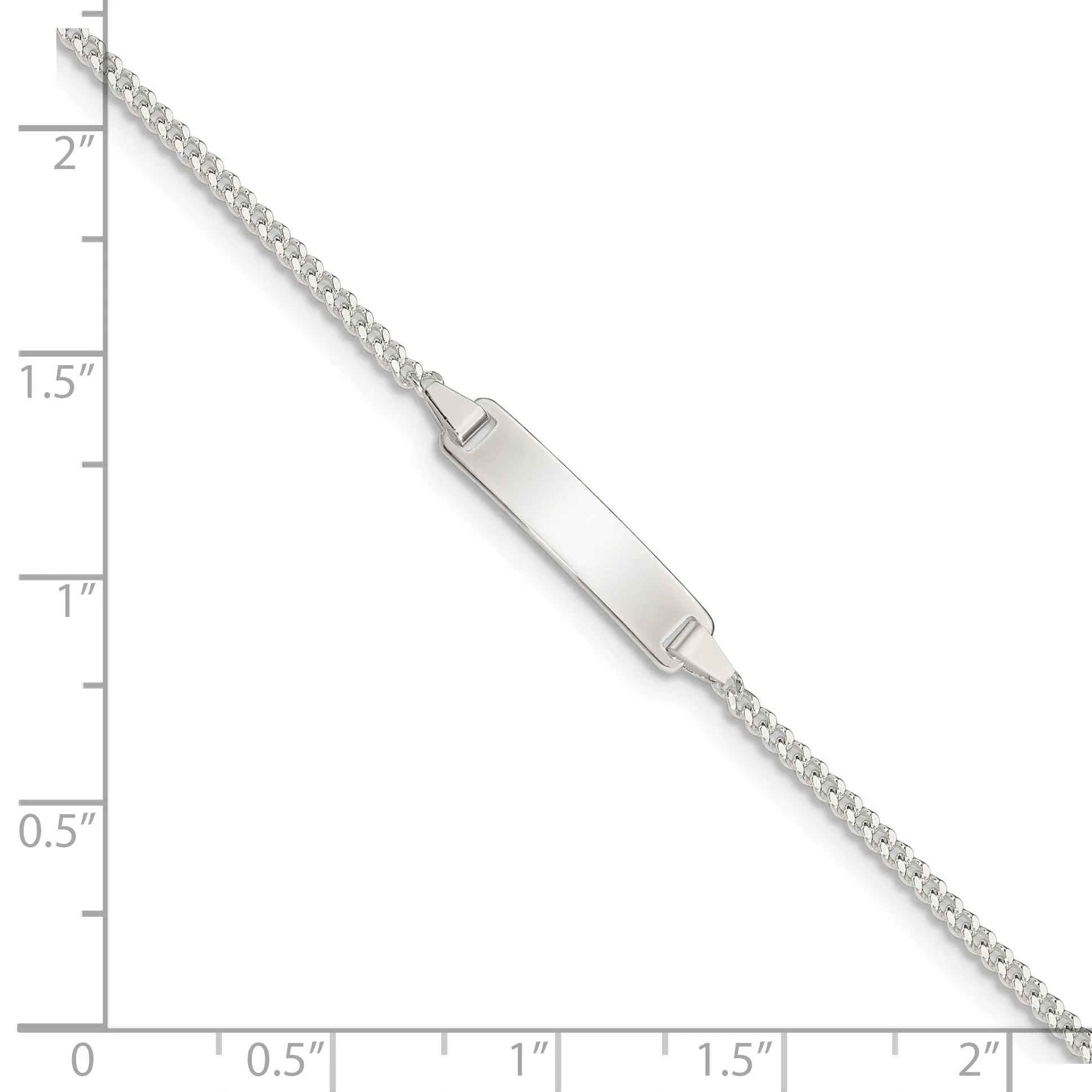 Silver Polished Finish ID Childrens Bracelet