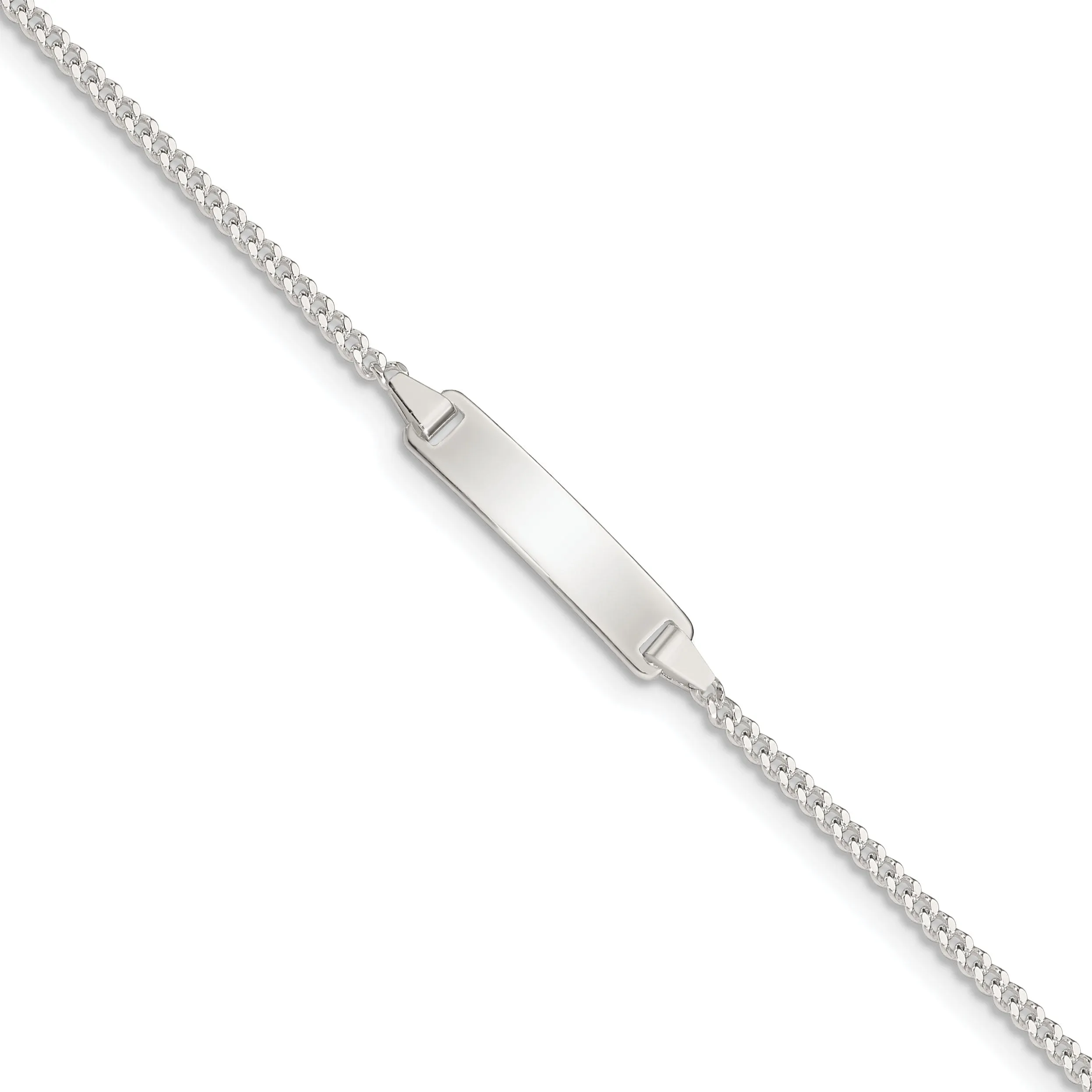 Silver Polished Finish ID Childrens Bracelet