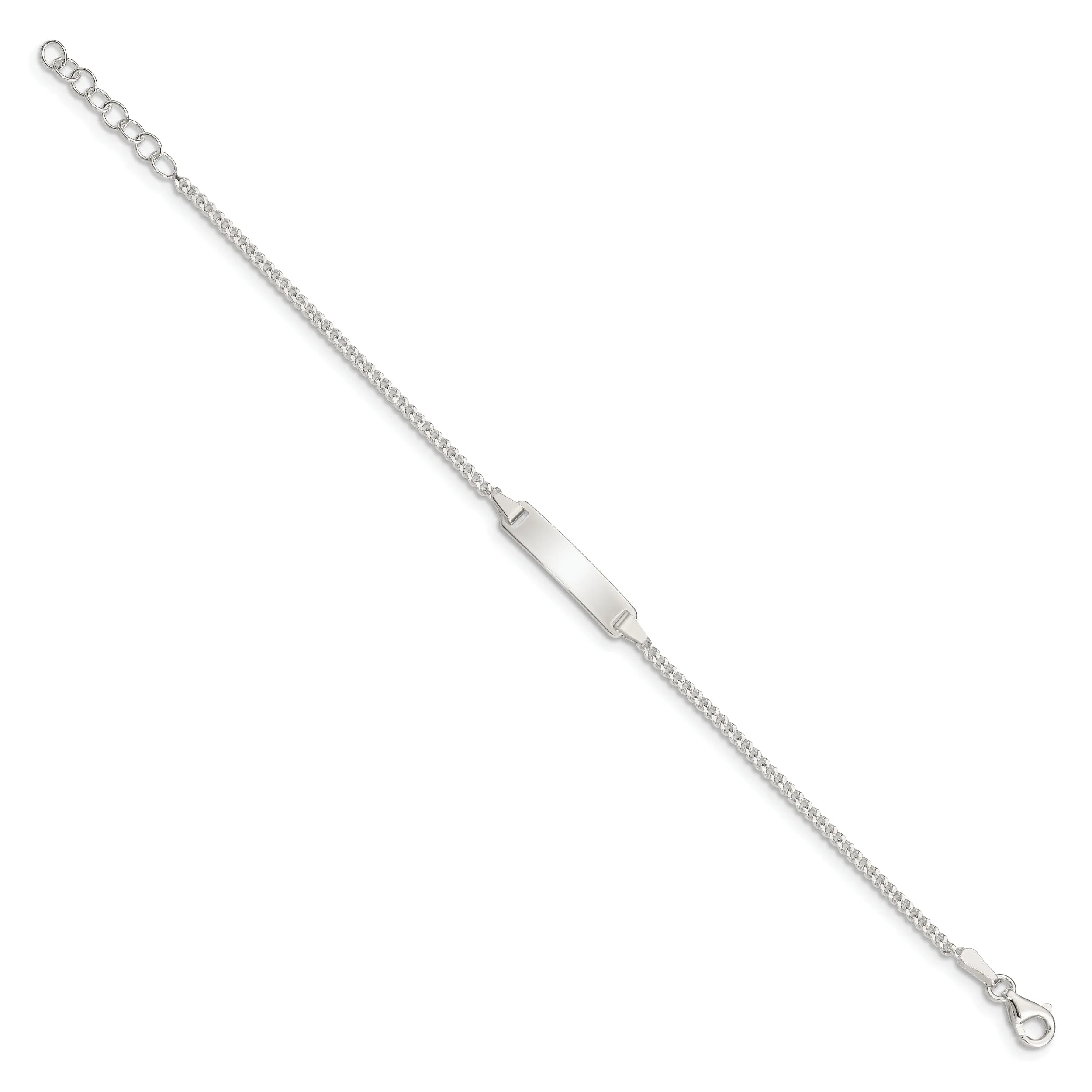 Silver Polished Finish ID Childrens Bracelet