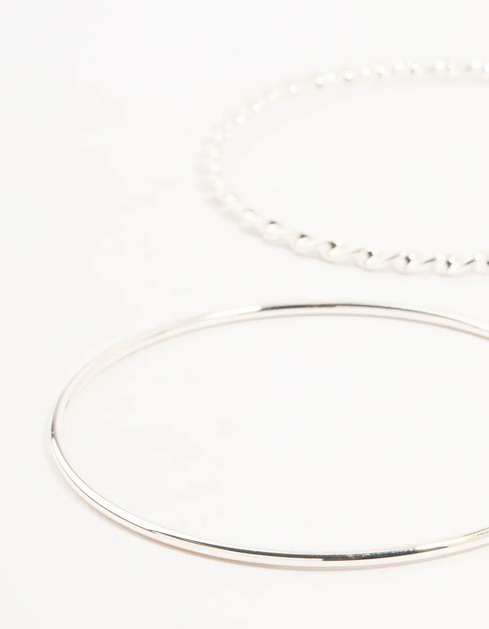 Silver Twisted Bangles 4-Pack