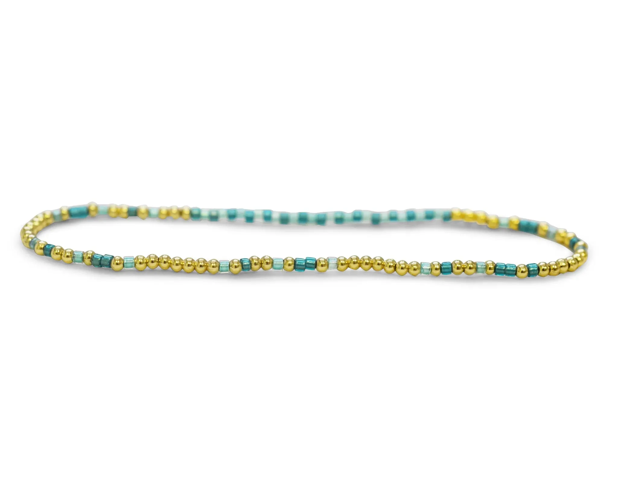 Skylar Paige STRENGTH Sentimental Stackers Beaded Bracelets - Tonal Turq